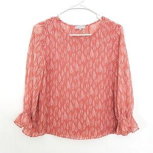 1 State Half Sleeve Peach Leaf Blouse